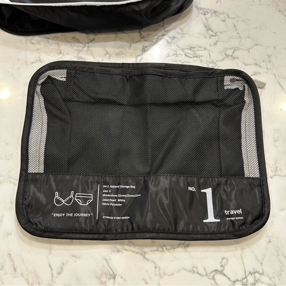 3 Black Packing Storage Bags for Travel‎
